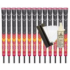 Golf Pride MCC Plus4 *TEAMS* Standard Grip (Dark Red/Yellow) - 13pcs + Golf Grip Kit