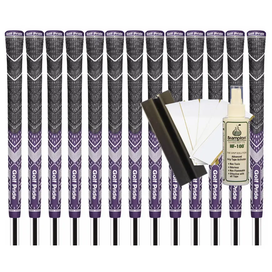 Golf Pride MCC Plus4 *TEAMS* MIDSIZE Grip (Purple/White) - 13pcs + Golf Grip Kit 3 Golf Pride MCC Plus4 *TEAMS* MIDSIZE Grip (Purple/White) - 13pcs + Golf Grip Kit